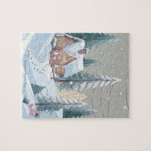 ピンクのクリスマスタウン ジグソーパズル (横)