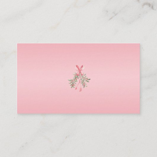 ピンクのクリスマスツリーおむつラッフルベビーシャワー エンクロージャーカード (裏面)