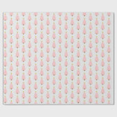 ピンクのクリスマスツリーとゴールデンスター ラッピングペーパー (フラット)