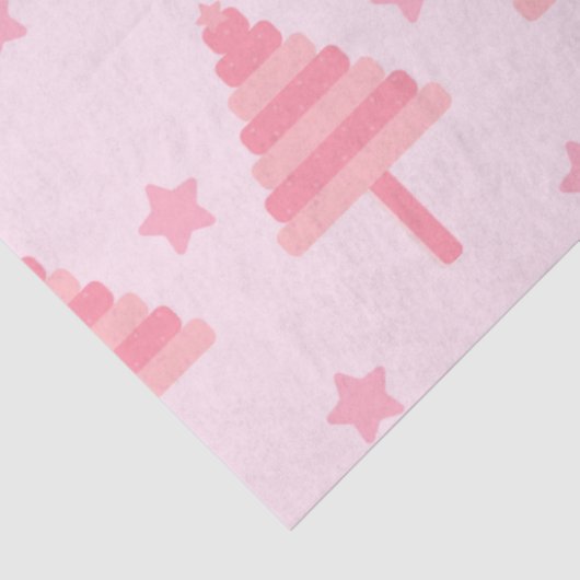 ピンクのクリスマスツリーとスタークリスマス 薄葉紙 (詳細)