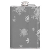 ピンクのクリスマスツリーとスノーフレークのフラスコ フラスク (裏面)