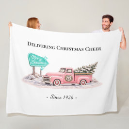 ピンクのクリスマスツリーのあったかブランケット フリースブランケット