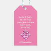 ピンクのクリスマスツリーのクッキー スノーフレーク プロモーション QR コード ギフトタグ (裏面)