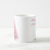 ピンクのクリスマスツリーのコーヒーカップ コーヒーマグカップ (中央)