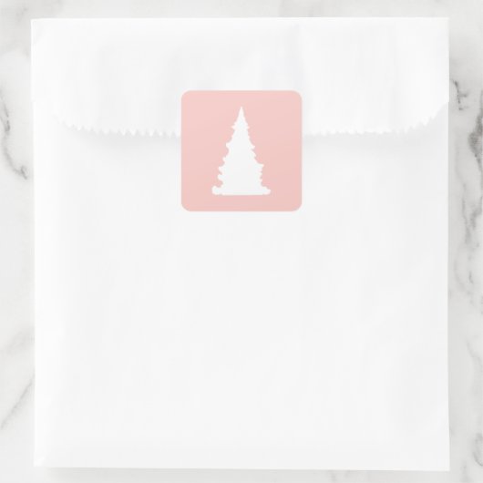 ピンクのクリスマスツリーのミニマルなシルエット スクエアシール (バッグ)