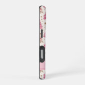 ピンクのクリスマスツリーのモノグラム入りスマホケース iPhoneケース (右側面)