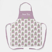 ピンクのクリスマスツリーの水の色のパターンホリデー エプロン (正面)