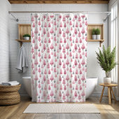 ピンクのクリスマスツリーシャワーカーテン シャワーカーテン