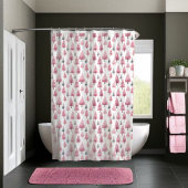 ピンクのクリスマスツリーシャワーカーテン シャワーカーテン