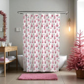 ピンクのクリスマスツリーシャワーカーテン シャワーカーテン