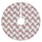 ピンクのクリスマスツリースカート ブラッシュドポリエステルツリースカート (正面)