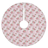 ピンクのクリスマスツリースカート ブラッシュドポリエステルツリースカート (正面)