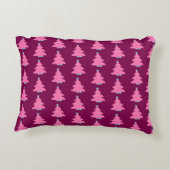ピンクのクリスマスツリーズアクセント枕 アクセントクッション (裏面)