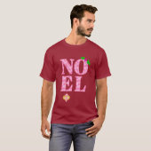 ピンクのクリスマスツリーパターンのNOEL Tシャツ (正面フル)