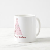 ピンクのクリスマスツリーマグ コーヒーマグカップ (正面右)