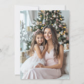 ピンクのクリスマスツリーモダンのカスタム写真 シーズンカード (裏面)