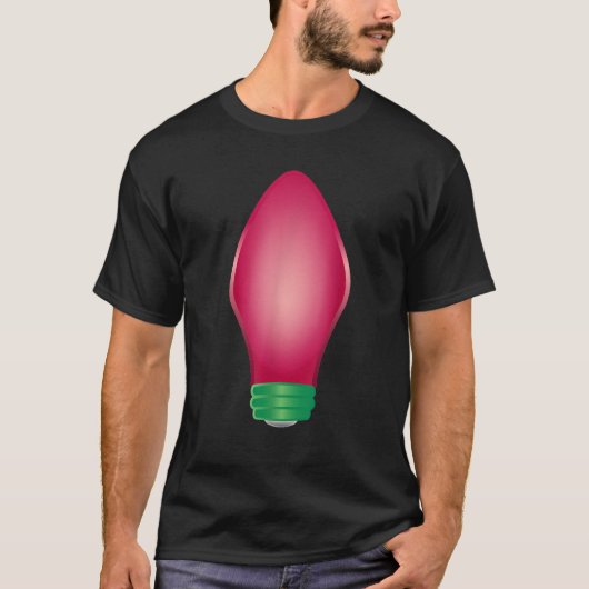 ピンクのクリスマスツリーライト Tシャツ (正面)