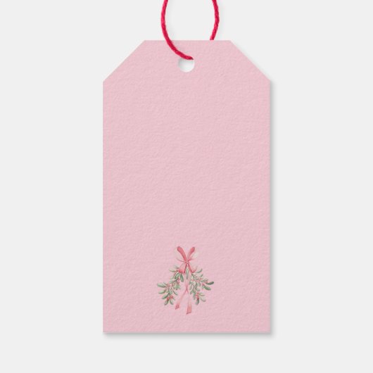 ピンクのクリスマスツリー赤ちゃんシャワーありがとう ギフトタグ (裏面)