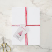 ピンクのクリスマスツリー赤ちゃんシャワーありがとう ギフトタグ (より糸付き)