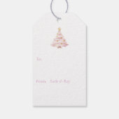 ピンクのクリスマスツリー金ゴールド星 ギフトタグ (裏面)