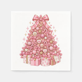 ピンクのクリスマスツリー オーナメント | コケット スタンダードカクテルナプキン
