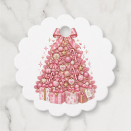ピンクのクリスマスツリー オーナメント | コケット フェイバータグ