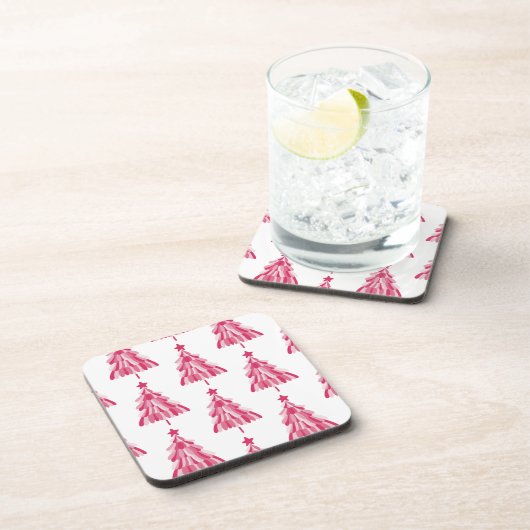 ピンクのクリスマスツリー コースター (右側)