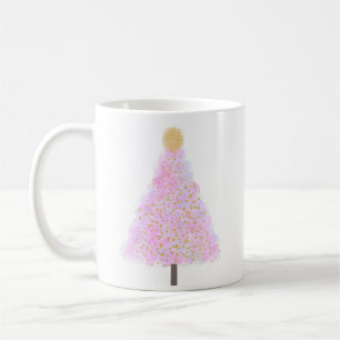 ピンクのクリスマスツリー コーヒーマグカップ