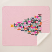 ピンクのクリスマスツリー シェルパブランケット (正面(横))