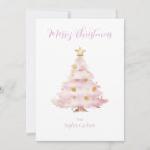 ピンクのクリスマスツリー シーズンカード (正面)