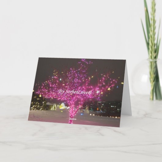 ピンクのクリスマスツリー シーズンカード (裏面)