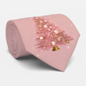 ピンクのクリスマスツリー ネクタイ (ロール)