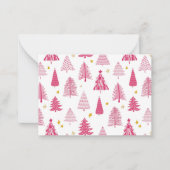 ピンクのクリスマスツリー ノートカード (正面)