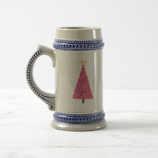 ピンクのクリスマスツリー ビールジョッキ (左)