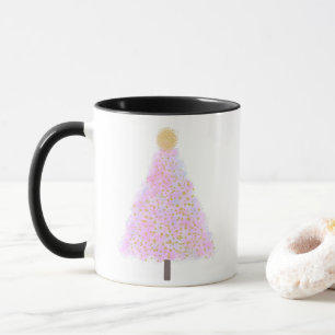ピンクのクリスマスツリー マグカップ