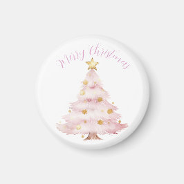 ピンクのクリスマスツリー マグネット