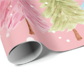 ピンクのクリスマスツリー ラッピングペーパー (ロールコーナー)