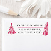 ピンクのクリスマスツリー ラベル (インサイチュ)