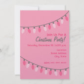 ピンクのクリスマスツリー/レトロライトクリスマスパーティー 招待状 (裏面)