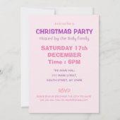 ピンクのクリスマスツリー 招待状 (裏面)