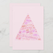 ピンクのクリスマスツリー 招待状 (正面/裏面)