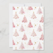 ピンクのクリスマスツリー 招待状 (裏面)