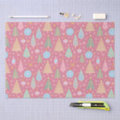 ピンクのクリスマスツリー 薄葉紙 (クラフト)