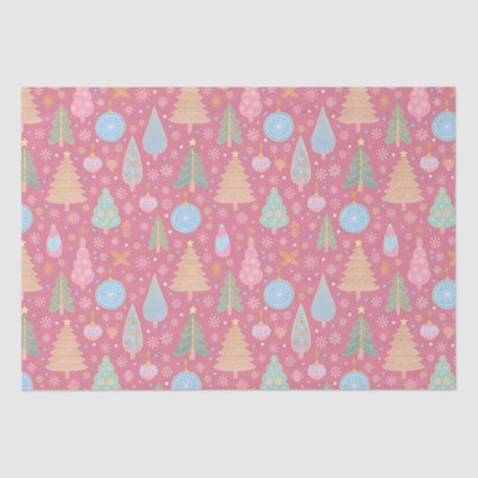 ピンクのクリスマスツリー 薄葉紙 (正面)