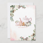 ピンクのクリスマスティーツーウィンター誕生日 招待状 (裏面)