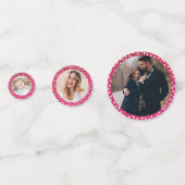 ピンクのクリスマステーブルデコカスタムールの写真紙吹雪 コンフェッティ (裏面)