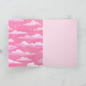 ピンクのクリスマストナカイパーソナライズされたキュート シーズンカード (内部)