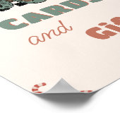 ピンクのクリスマストラックの誕生日カードとギフトサイン ポスター (角)