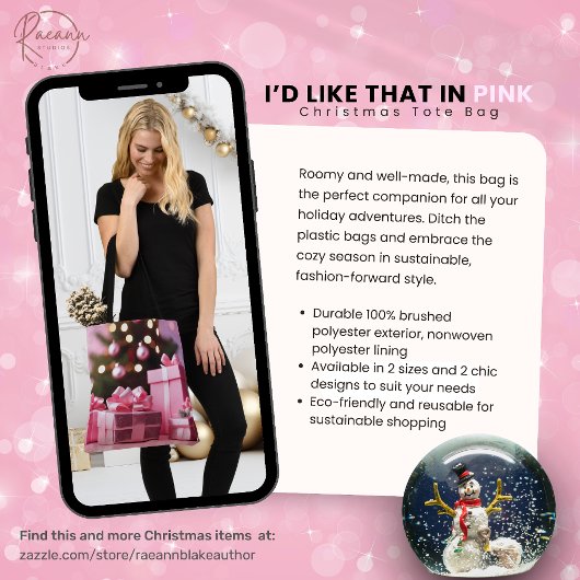 ピンクのクリスマストートバッグに入れてほしい トートバッグ