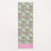 ピンクのクリスマスドッグズパーソナライズされたガール ヨガマット (正面)